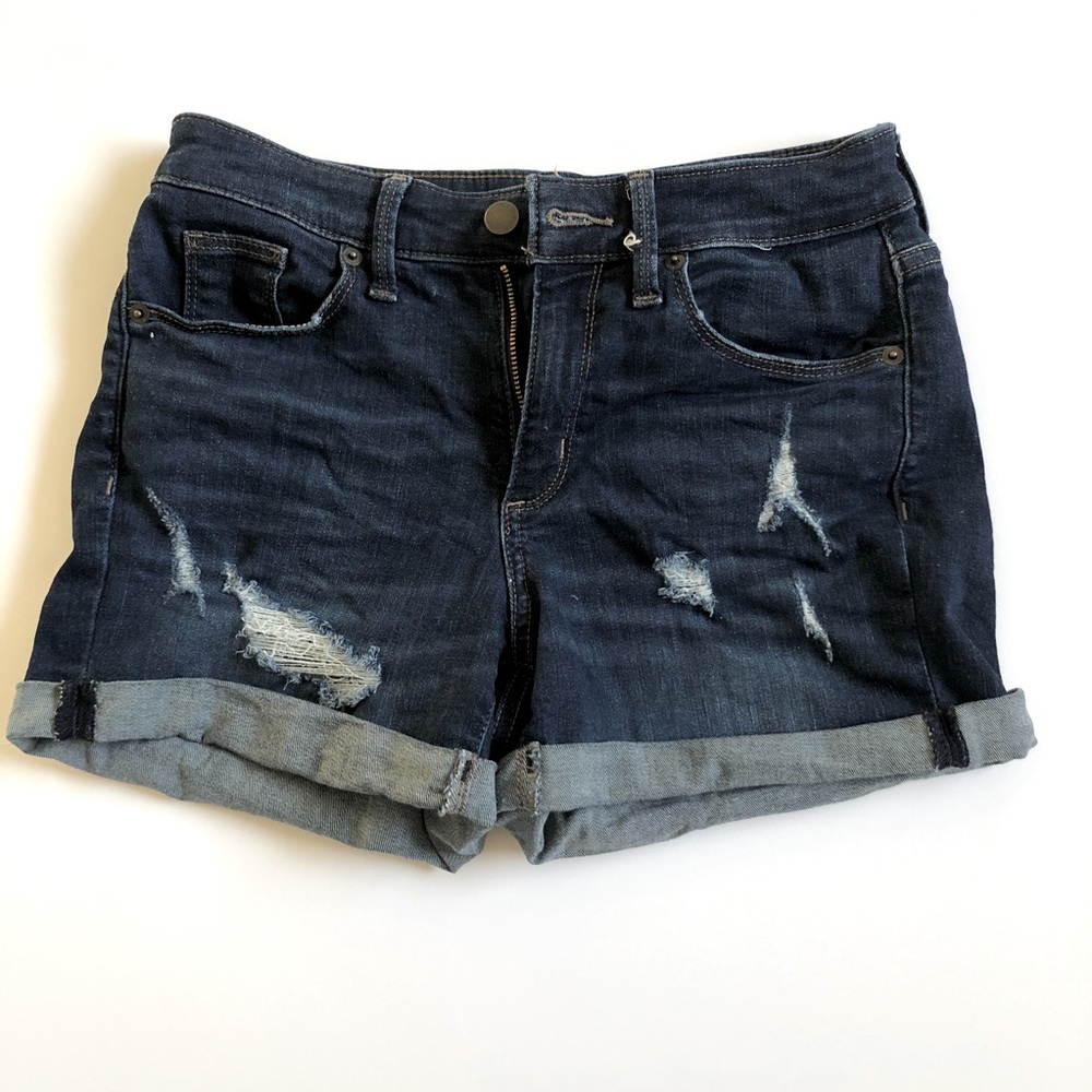 Universal Thread High Rise Midi Shorts - dark wash